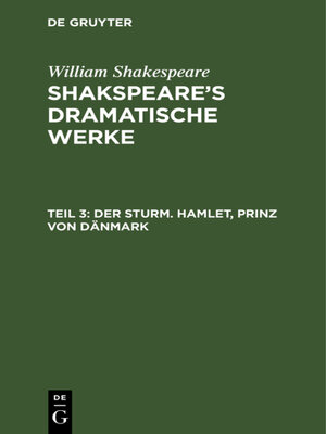 cover image of Der Sturm. Hamlet, Prinz von Dänmark